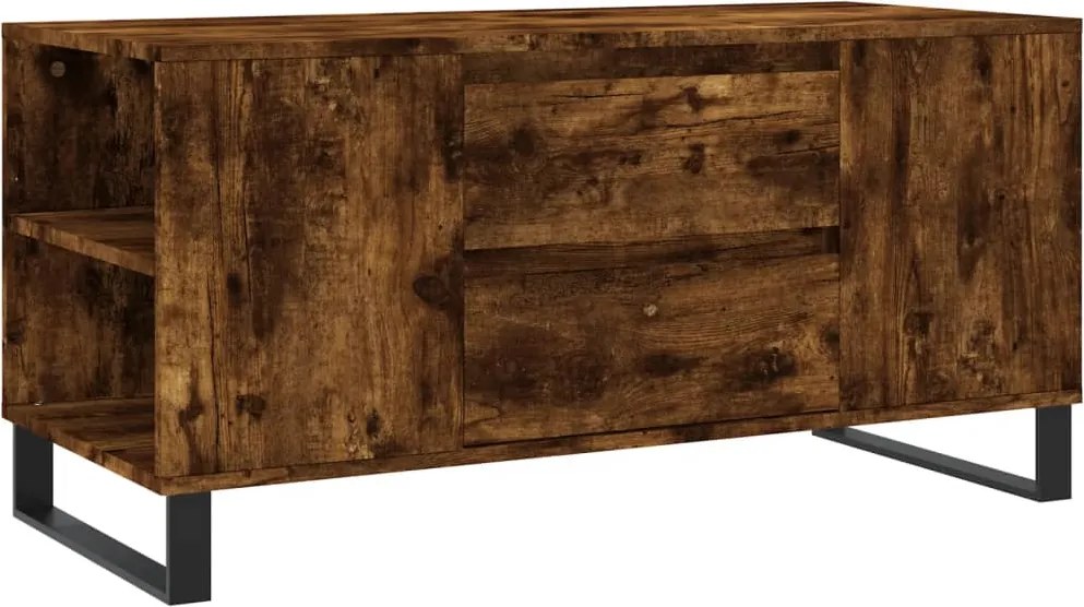 vidaXL füstös tölgy színű szerelt fa dohányzóasztal 102x44,5x50 cm