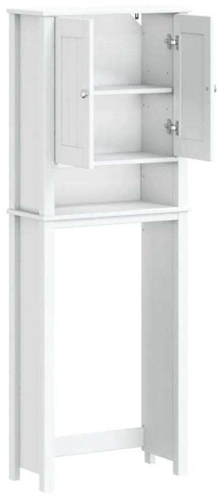 BERG fehér tömör fa WC feletti tároló 60 x 27 x 164,5 cm
