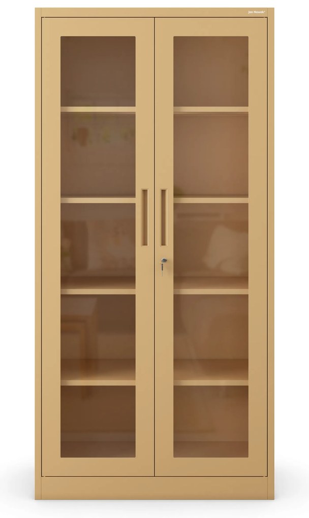 Üveges vitrin AMELIA, 900 x 1850 x 400 mm, Fresh Style: bézs