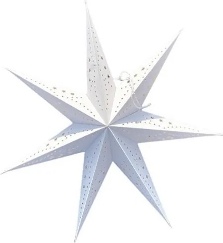Karácsonyi papír csillag hétszögű STARION 60 cm, fehér