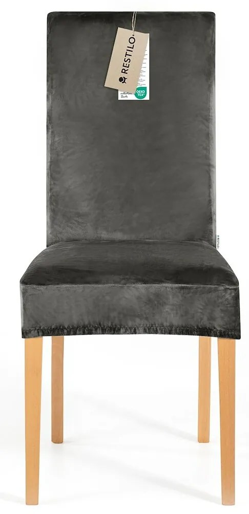 Restilo Feszítő huzat székhez Sento sötét szürke, 48 x 48 x 58 + 10 cm, 6 db-os szett