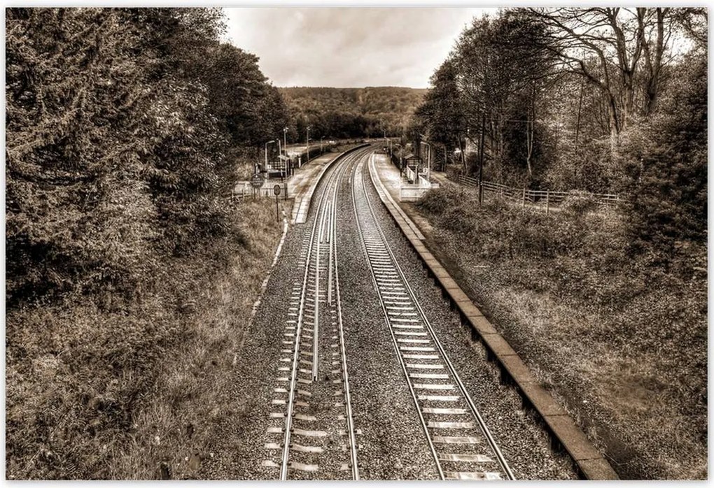 Poszterek 200x135 Sínek szépia fotó