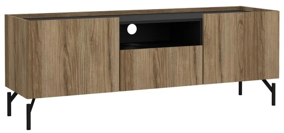 Barna TV-állvány tölgyfa dekorral 147x54x41 cm Bergen – Tvilum