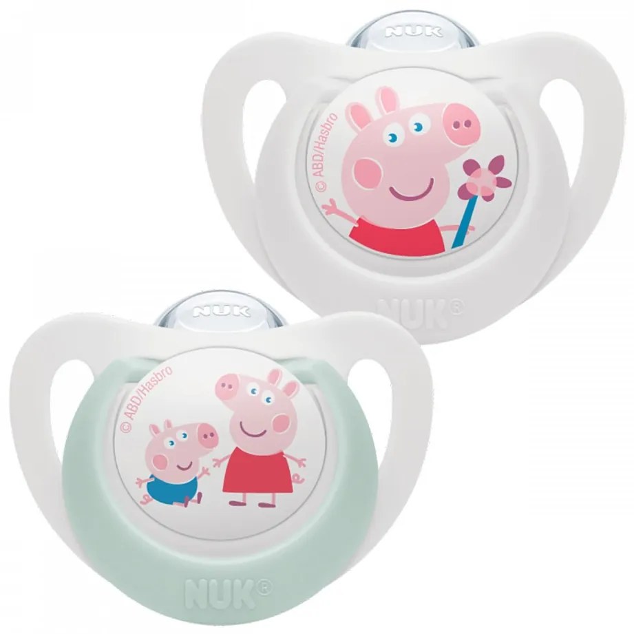 Baba cumi NUK Star Peppa Pig 0-6m 2 db, vel. 0-6 h