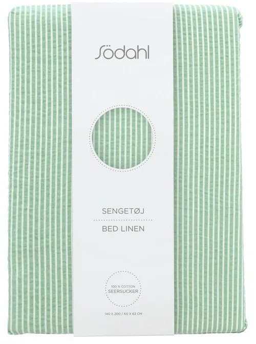 Világoszöld egyszemélyes pamut ágyneműhuzat 140x200 cm Cheerful – Södahl