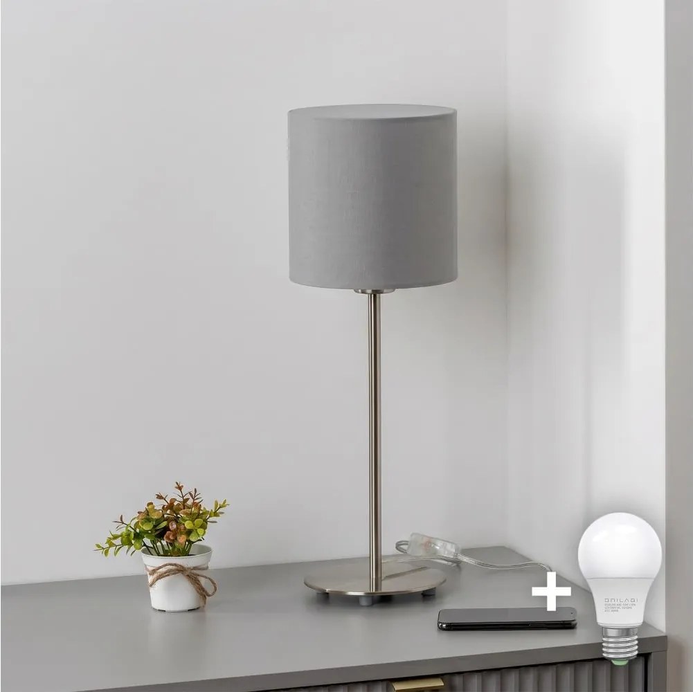 Brilagi - LED asztali lámpa NUBILA 1xE27/60W/230V világosszürke