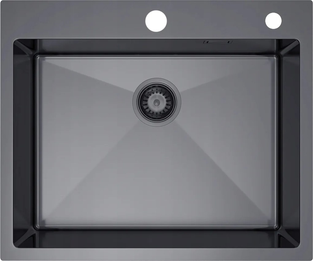 Mosogató 60x50 Pvd grafit acél konyhai szifonnal Melanstar