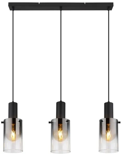 Globo 15907-3H - Csillár zsinóron FLORENTINA 3xE27/40W/230V fekete