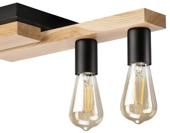 Felületre szerelhető csillár MATTE 4xE27/15W/230V fekete/tölgy