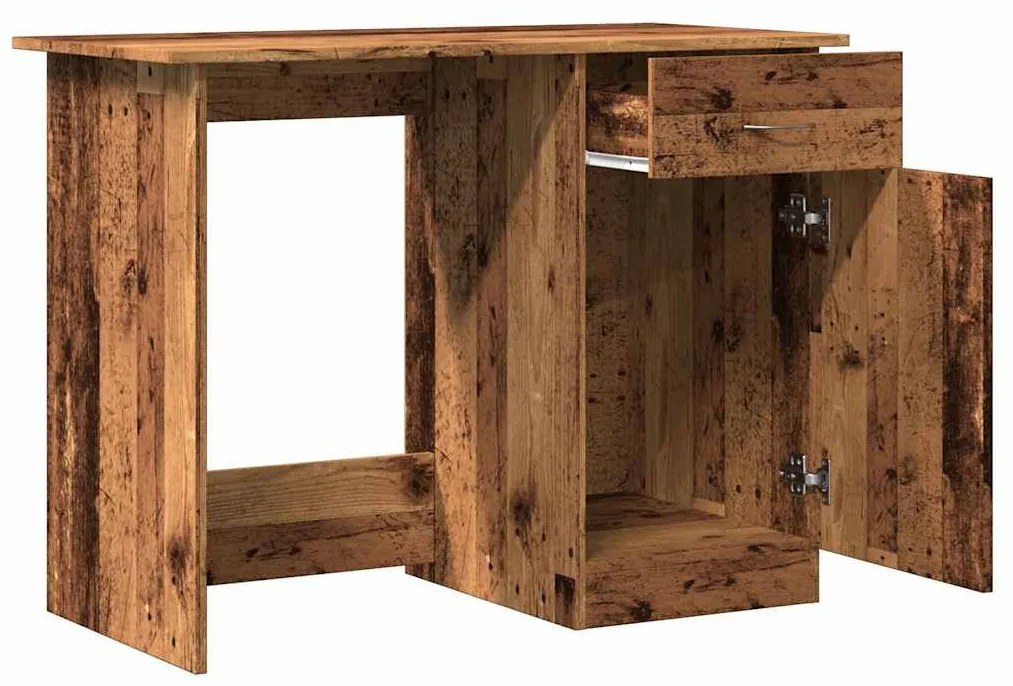antik fa színű szerelt fa íróasztal 100 x 50 x 76 cm