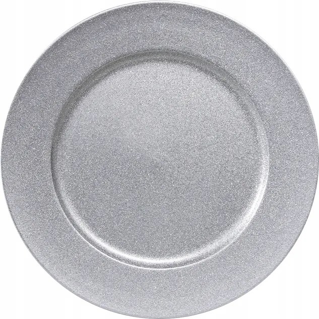 Műanyag Tányér Dekoratív Csillogó Ezüst 28 cm Szilveszter Bál