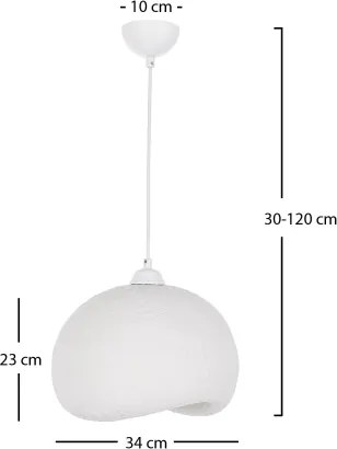 Brilagi - Kábeles függőlámpa WABI SABI 1xE27/40W/230V Ø 34 cm fehér