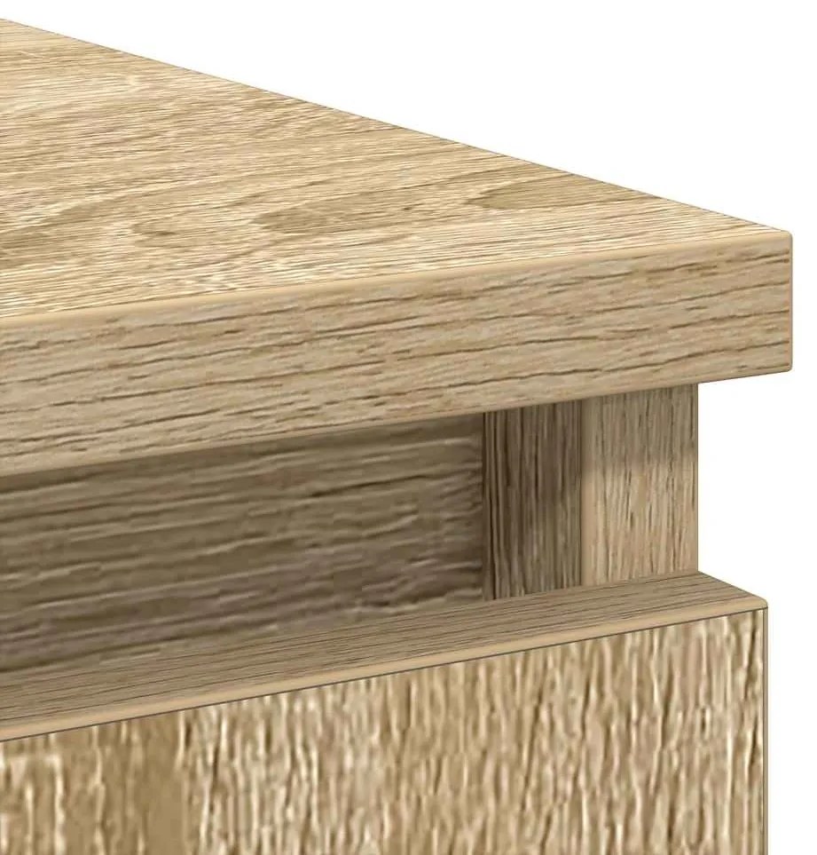 sonoma tölgy szerelt fa tálalószekrény fiókos 71x35x84 cm