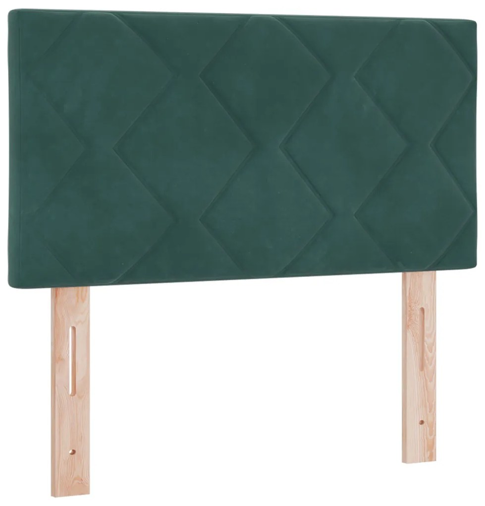 Boxspringágy Matraccal Sötét Zöld 80x200 cm Bársonyos