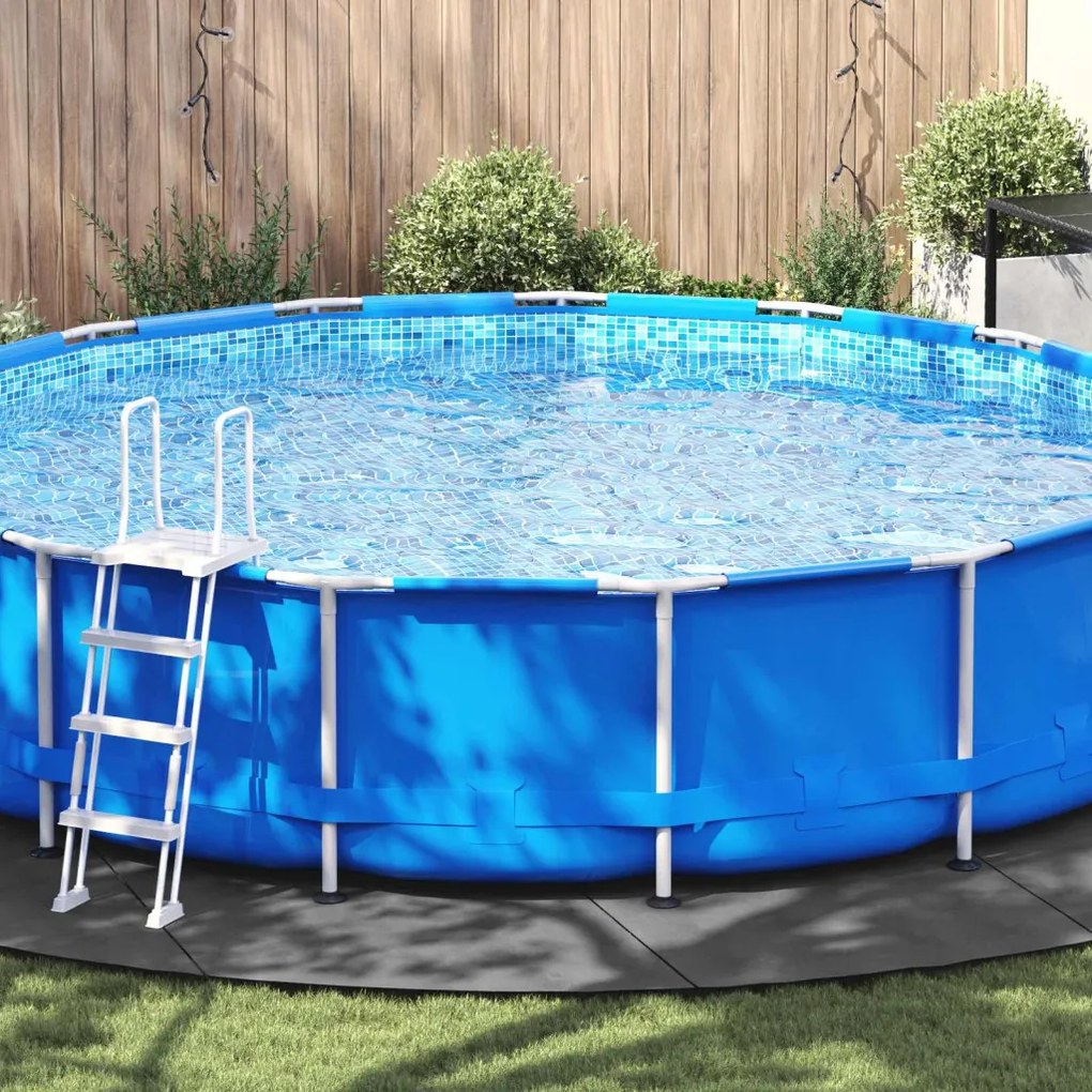 Medence alatlappal Világosszürke Ø 610 cm Nemes szövet