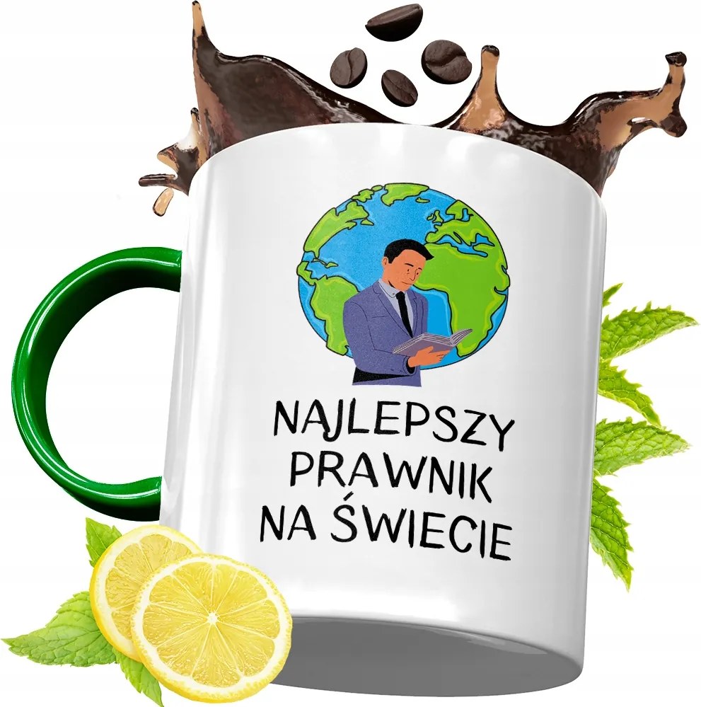 Zöld Bögre Ügyvédnőnek Ajándék, fényképes nyomattal