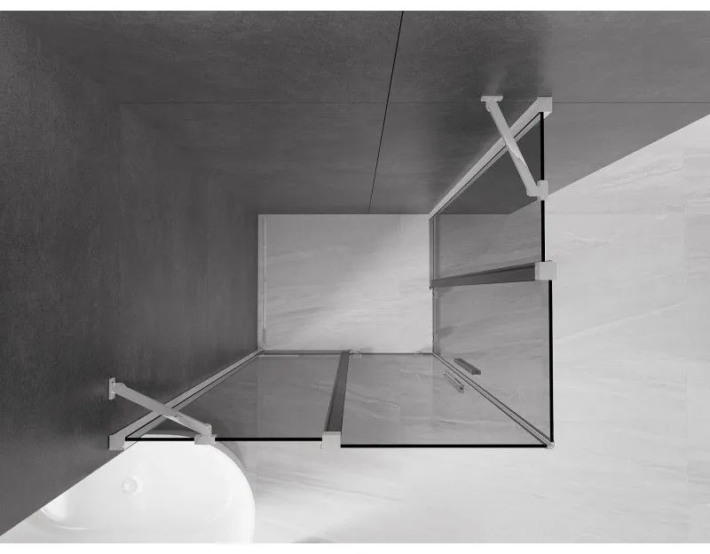 Mexen Velar Duo, zuhanykabin tolóajtóval 100 x 90 cm, 8mm szürke üveg, króm, 871-100-090-42-01
