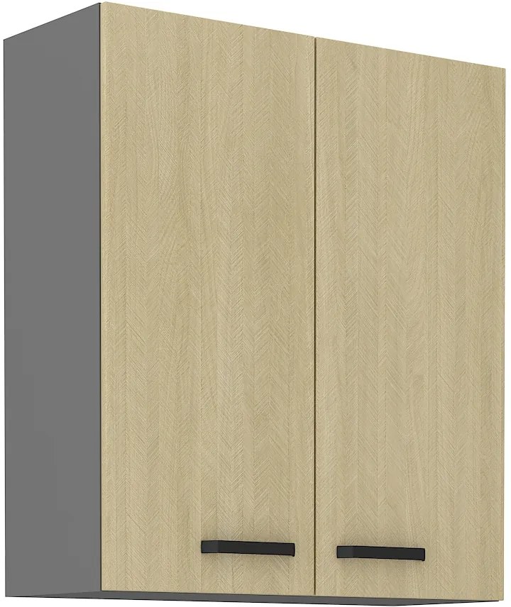 Felső konyheszekrény Scarmi 80 G-90 2F (Antracit + Herringbone scandi). 1049776