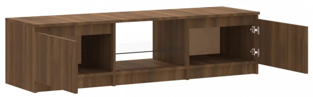 barna tölgyszínű TV-szekrény LED-ekkel 140 x 40 x 36 cm