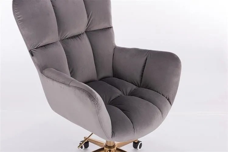 HR650N Grafit modern velúr szék arany lábbal