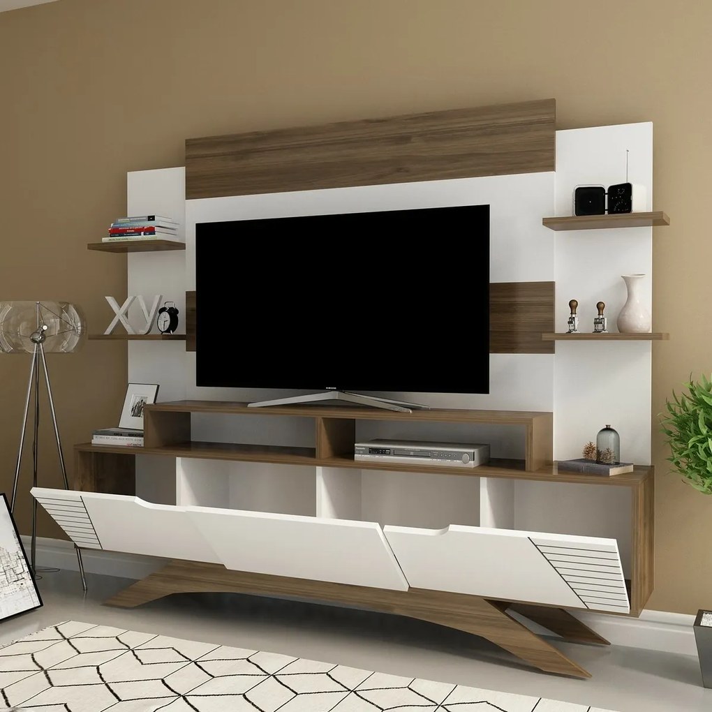 Deparo Walnut and White TV-fal