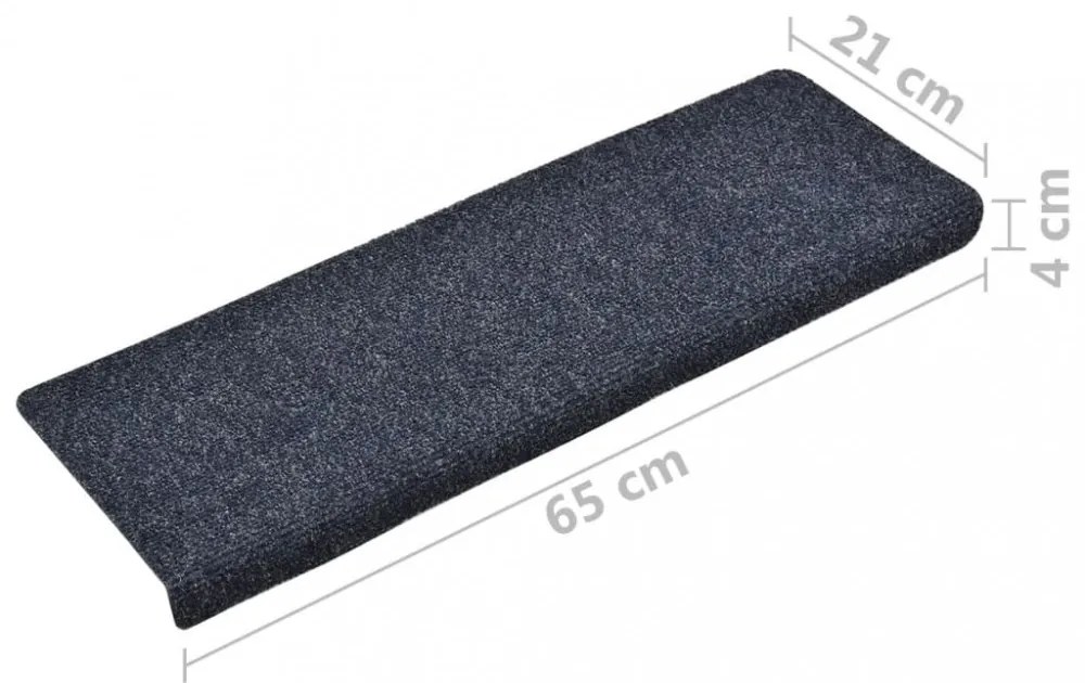 10 db antracitszürke tűlyukasztott lépcsőszőnyeg 65x21x4 cm
