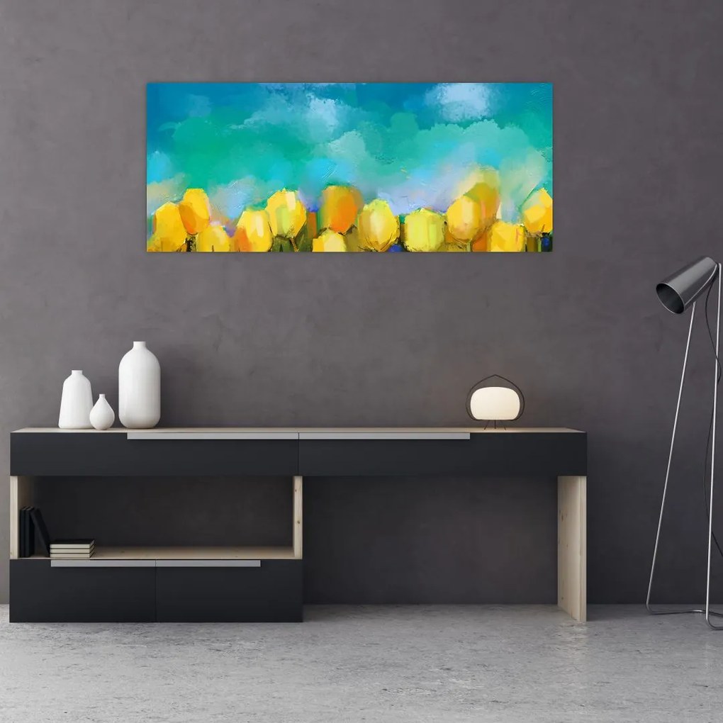 Sárga tulipán képe (120x50 cm)