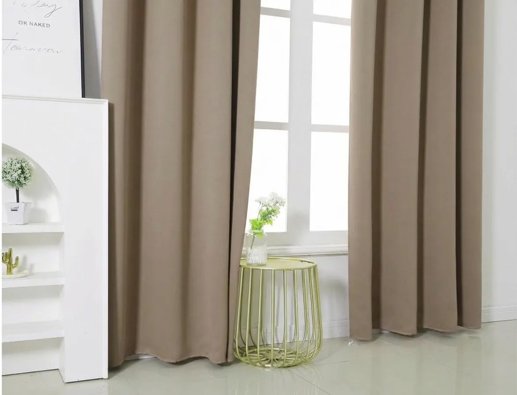 Bézs OXFORD függöny 140x250 cm Felfüggesztés: Hullámos sínszalag