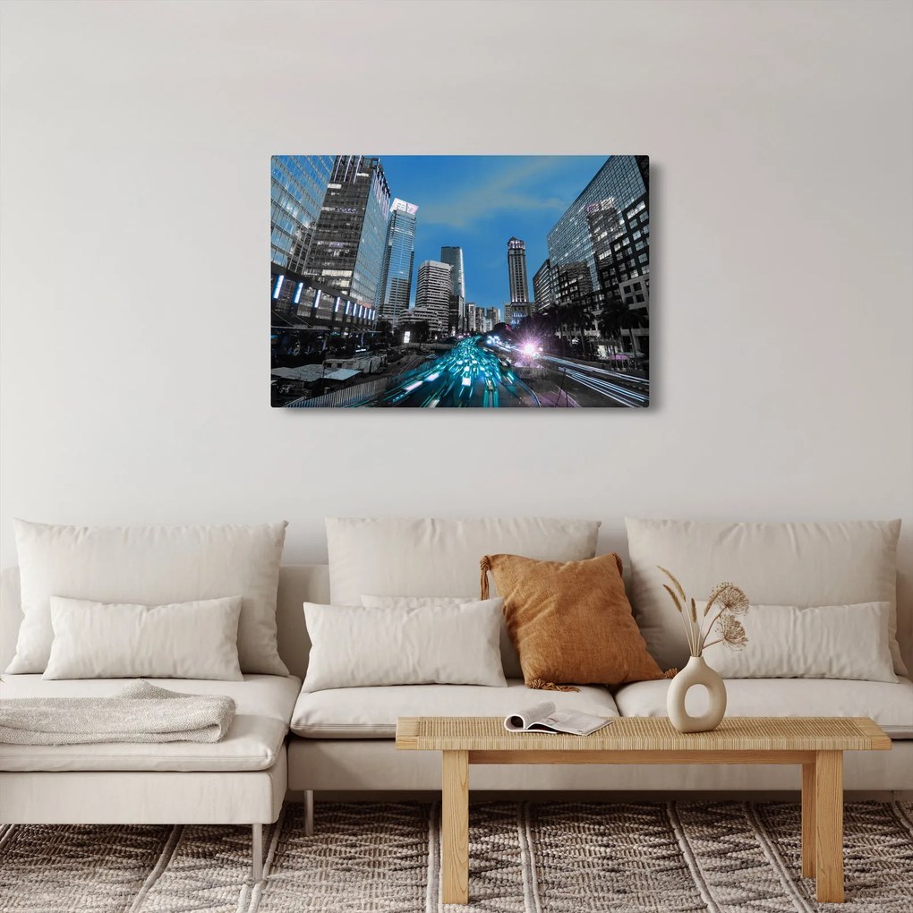 Éjszakai város képe (90x60 cm)