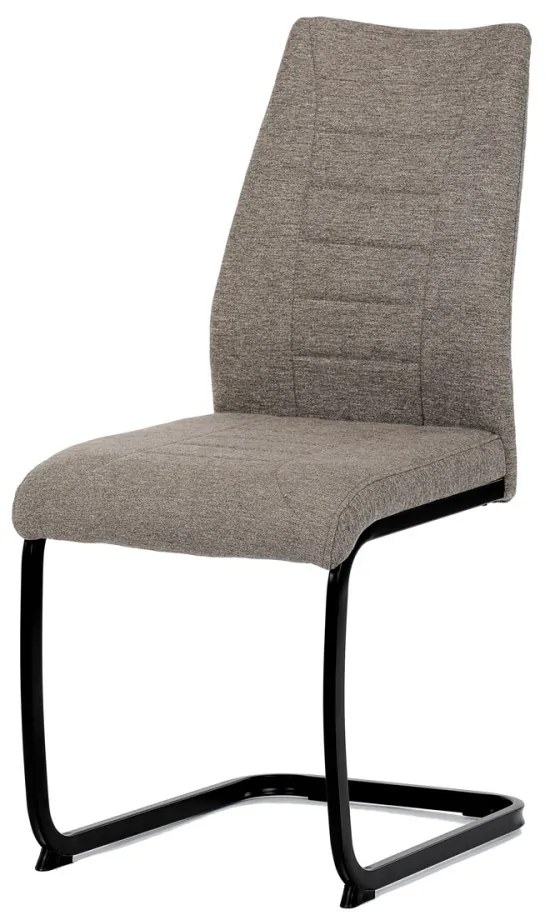 Scaun din material textil maro, cu bază de sanie. DCL-438