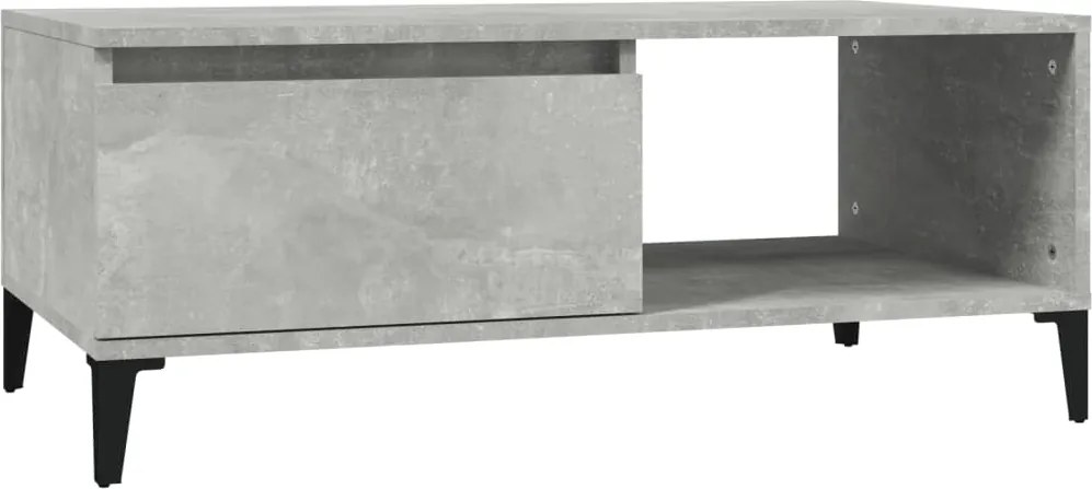 vidaXL betonszürke szerelt fa dohányzóasztal 90x50x36,5 cm