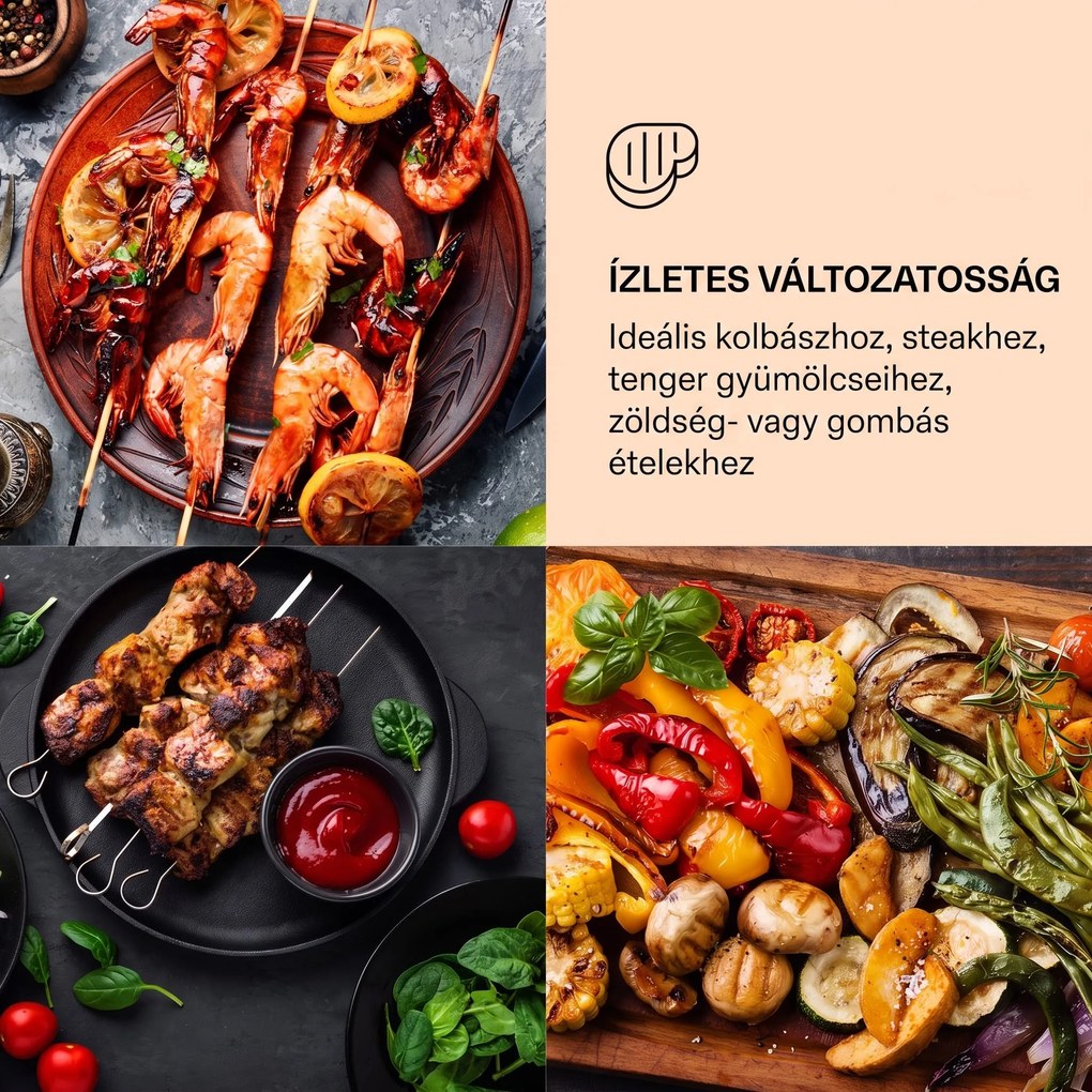 Klarstein Grillmeile 4400, elektromos grill, 2 x 2200 W, rozsdamentes acél grill lap