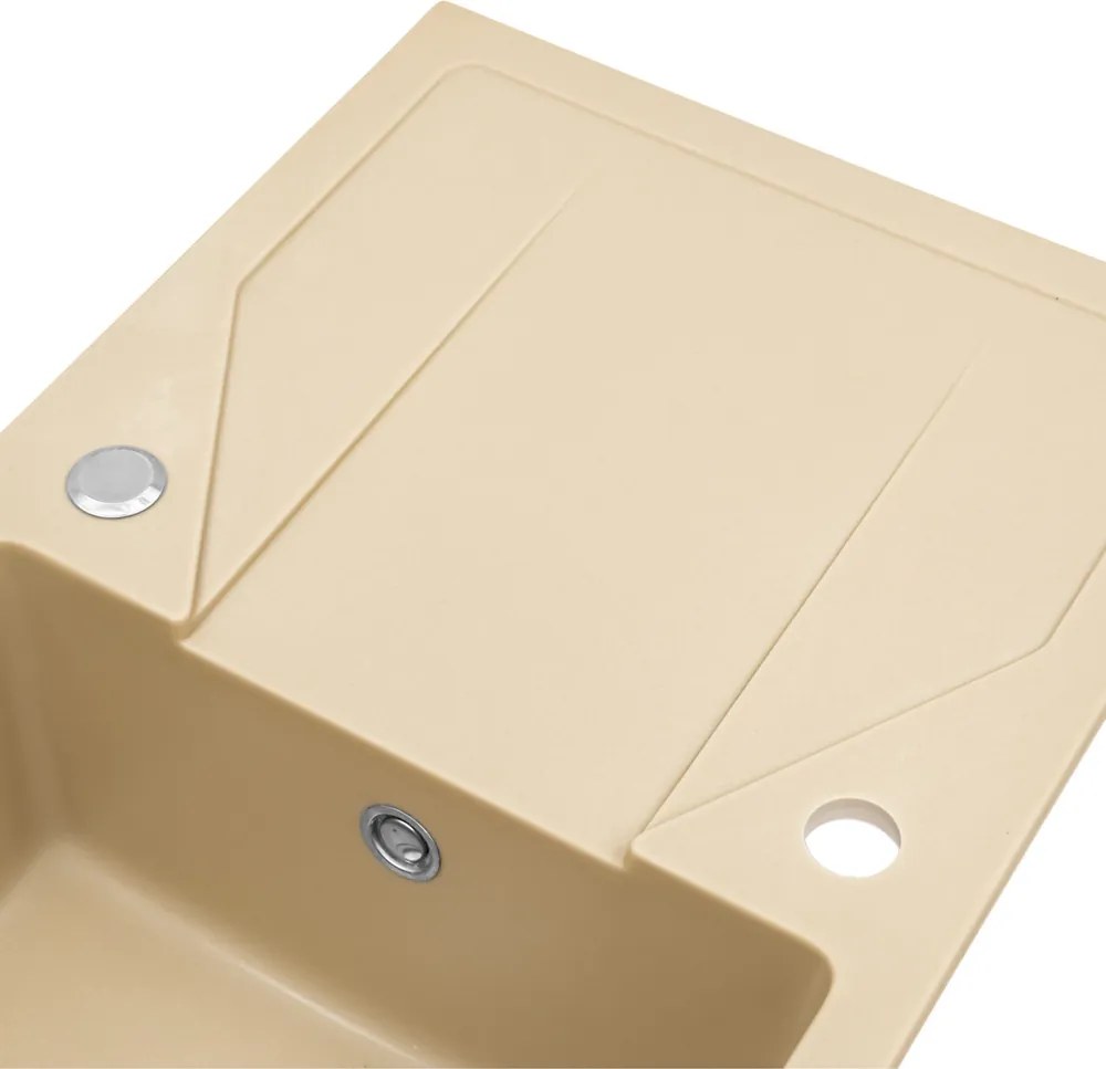 Gori szögletes egy medence + csepegtető gránit mosogató bézs