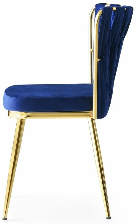 Kusakli Navy Blue and Gold étkezőszék szett, 4 db, 4 db