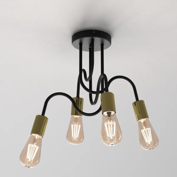 Felületre szerelhető csillár DOW 5xE14/60W/230V fekete/arany