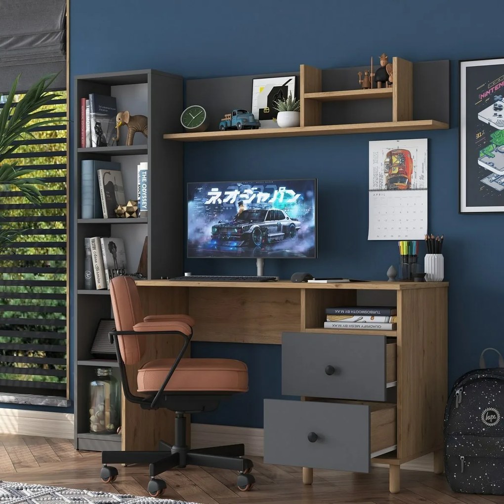 Hapem Walnut and Anthracite íróasztal