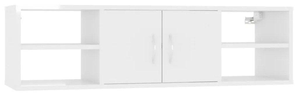 magasfényű fehér szerelt fa fali polc 102 x 30 x 29 cm
