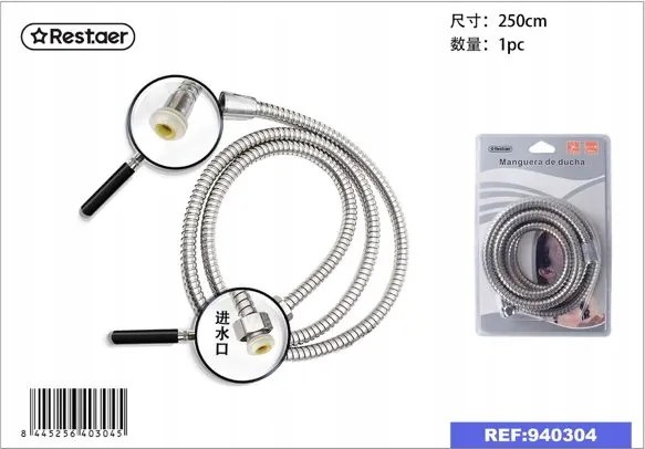 Nagy teherbírású rozsdamentes acél zuhanytömlő 2.5M