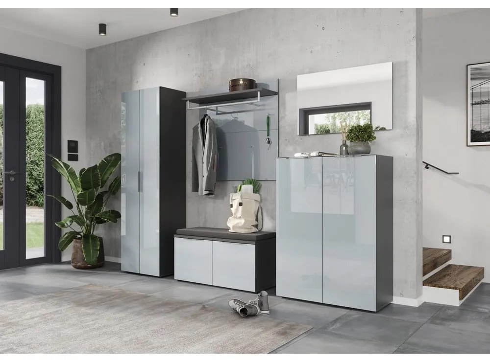 Szürke ruhásszekrény 59x197 cm Genova - Germania