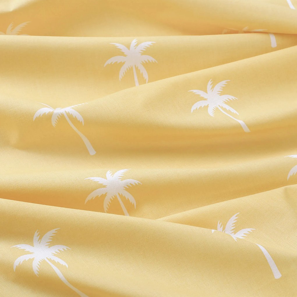 Goldea pamut párnahuzat - pálmák sárga alapon 45 x 45 cm