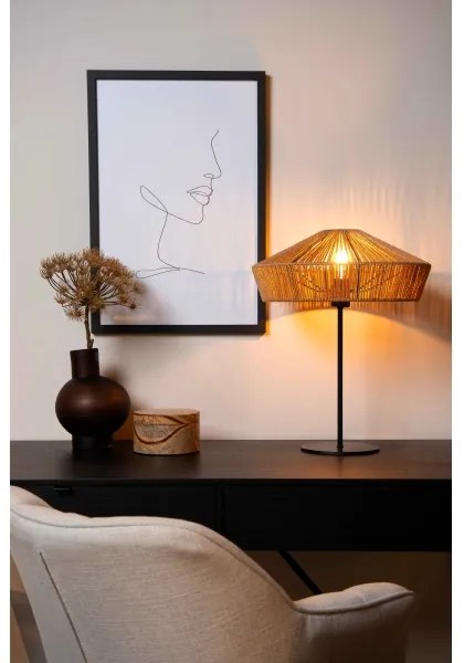 Lucide 10513/40/72 - Asztali lámpa YUNKAI 1xE27/60W/230V barna