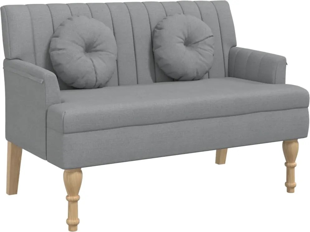 vidaXL világosszürke szövetpad párnákkal 113x64,5x75,5 cm