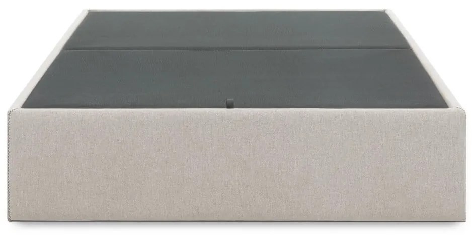 Bézs kárpitozott ágyneműtartós franciaágy 160x200 cm Matters – Kave Home