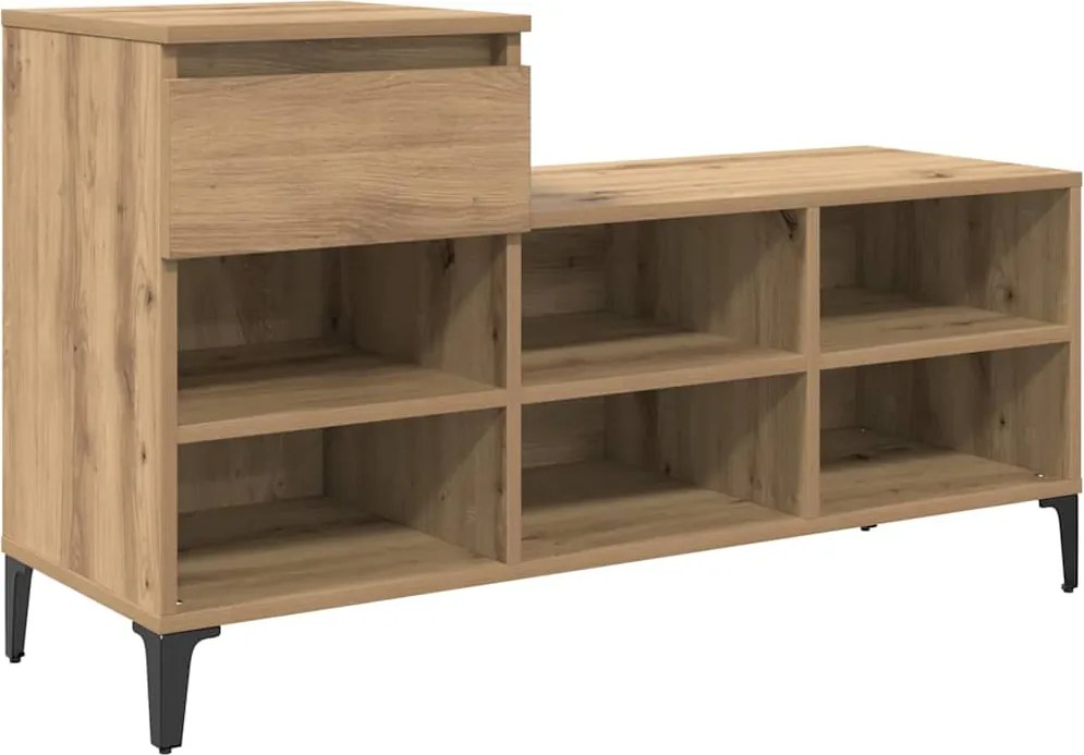 vidaXL Cipőszekrény fiókkal kézműves tölgy 102 x 36 x 60 cm Faanyag