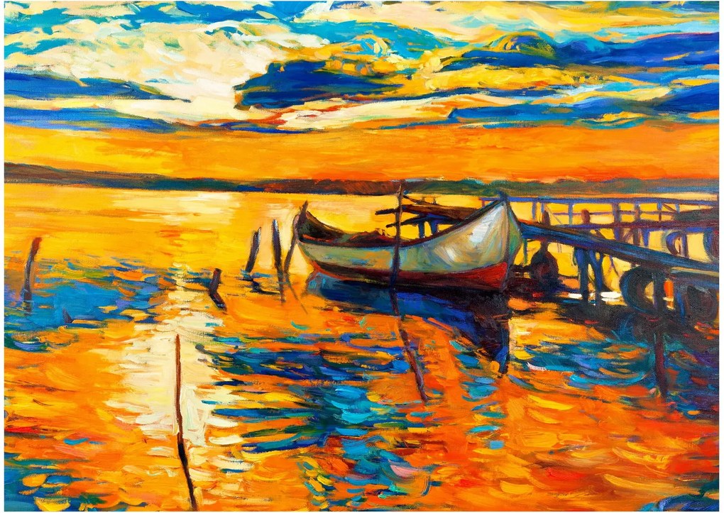 Kép - Hajó naplementekor (70x50 cm)