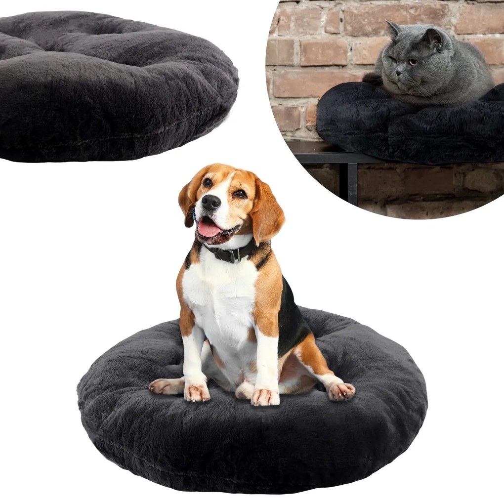 Domarex IVY PLUSH kutyafekhely, fekete, átmérő 65cm