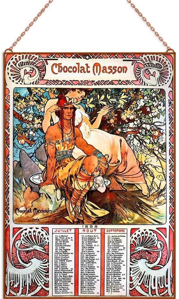Alphonse Mucha - Manhood üvegkép, falikép