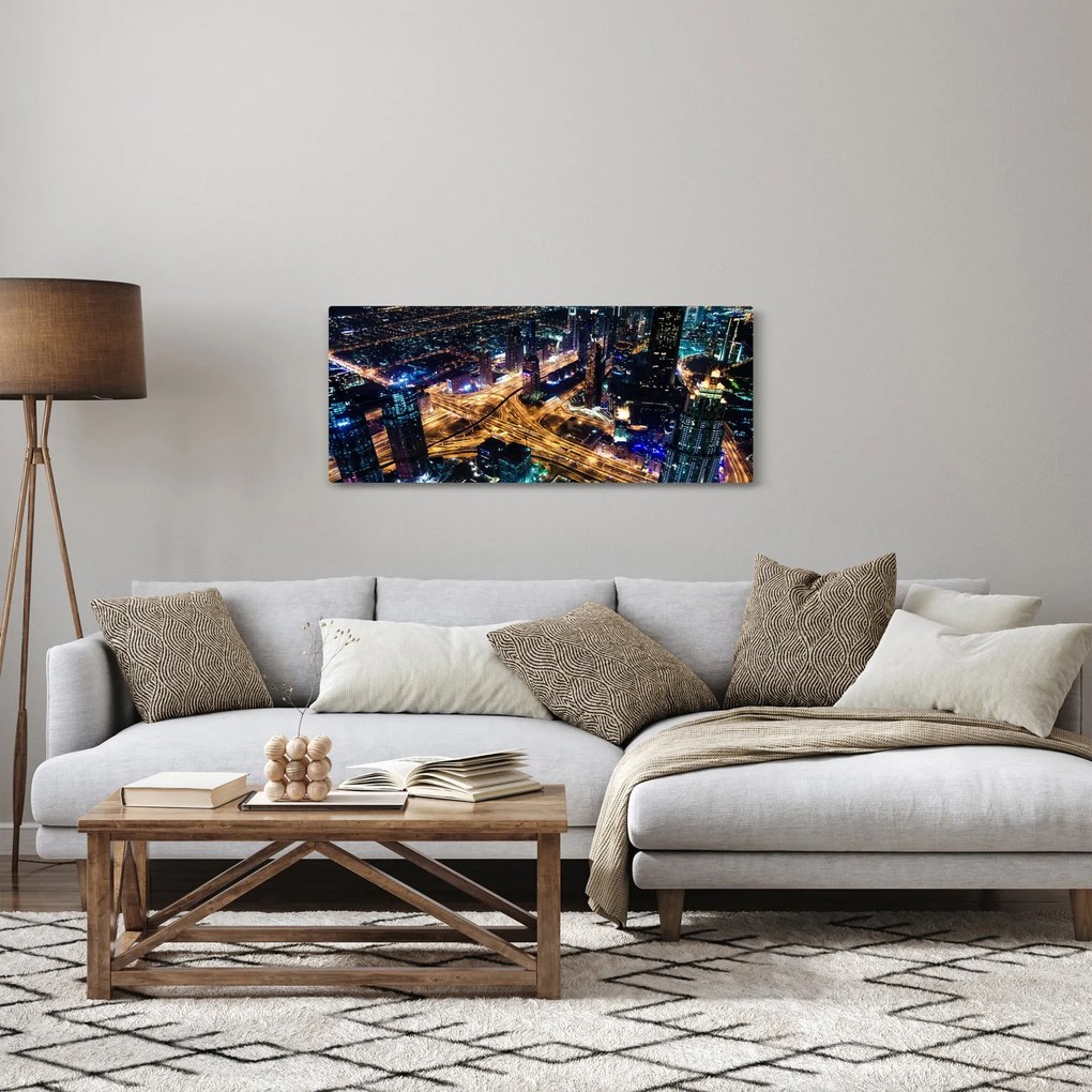 Éjszakai város képe (120x50 cm)