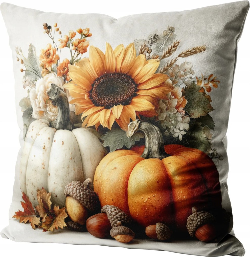 Őszi Velúr Párnahuzat Dekoratív Párna 40x40 CM Velúr Sütőtök 460