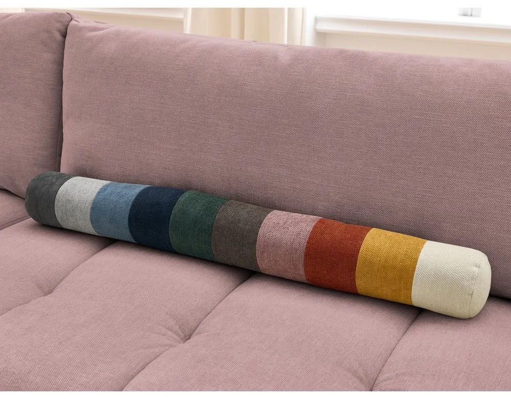 Rózsaszín kinyitható-tárolóhelyes sarokkanapé (bal oldali-L alakú) Fuji – Bobochic Paris